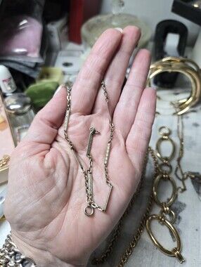 Victorian White Gold Filled Watch Chain